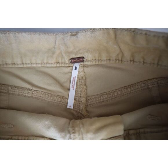 Free People OB2054758 Women Sz 4 Beige Uncut Corduroy High Time Kick Flare Pants - Picture 4 of 9